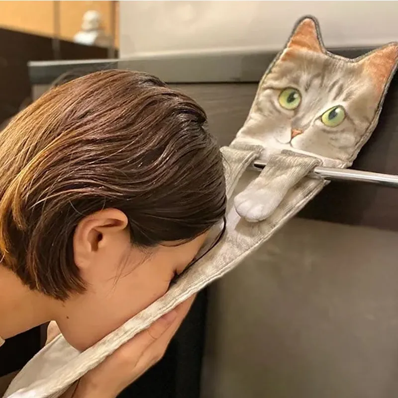 ✨New Arrival ✨😺Cute Cat Hand Towel🐾-EchoDecor
