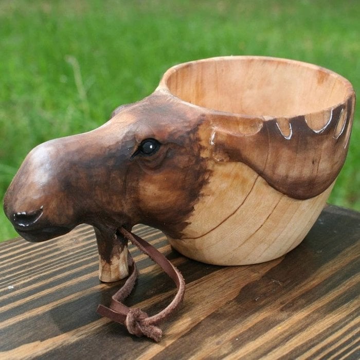 🐻 Animal Handmade Wooden Cup