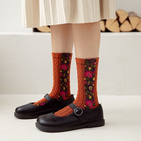 🌼Vintage Embroidered Floral Women Socks💐 (HOT SALE 50% OFF🔥🔥🔥)-EchoDecor
