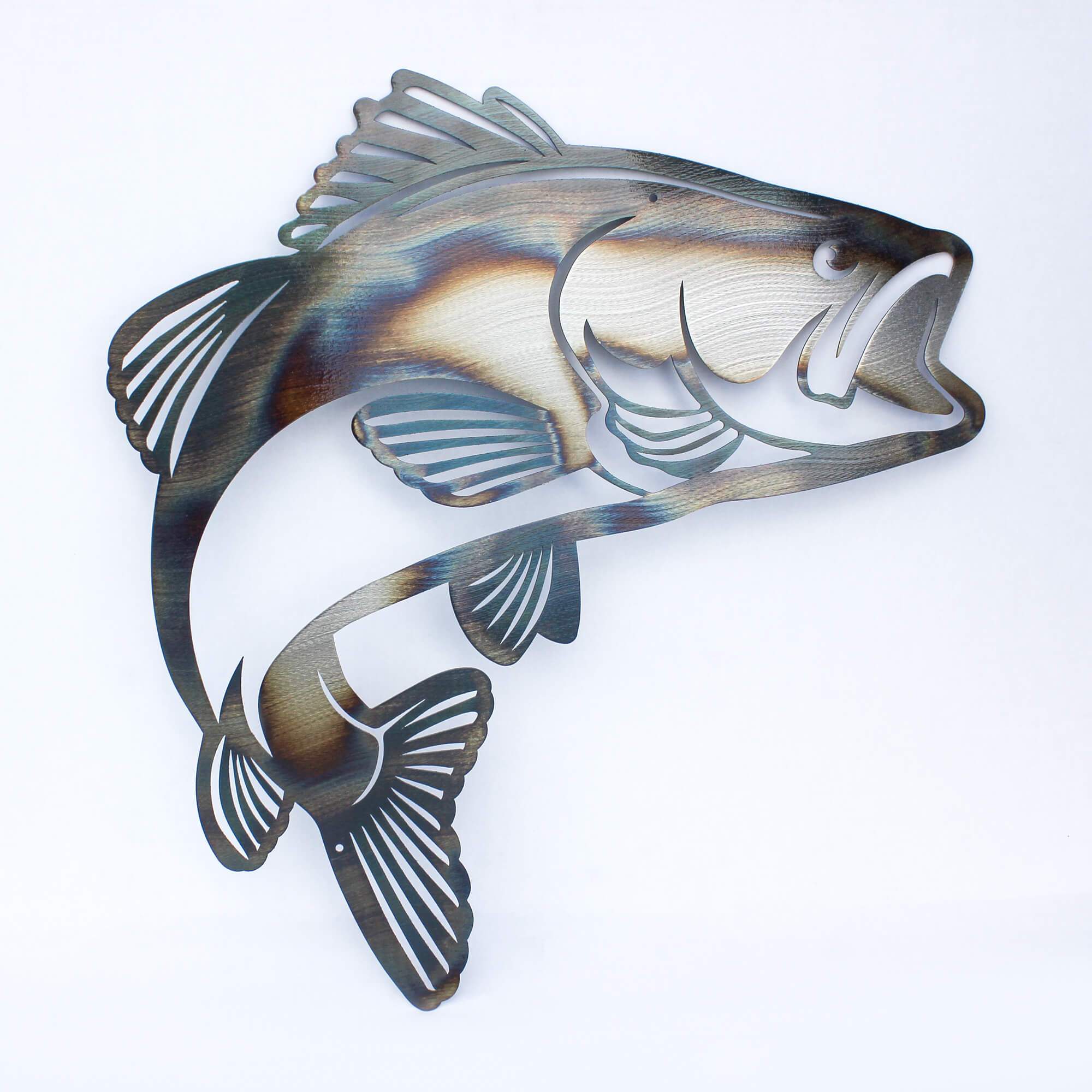 Jumping Bass Metal Wall Art-EchoDecor
