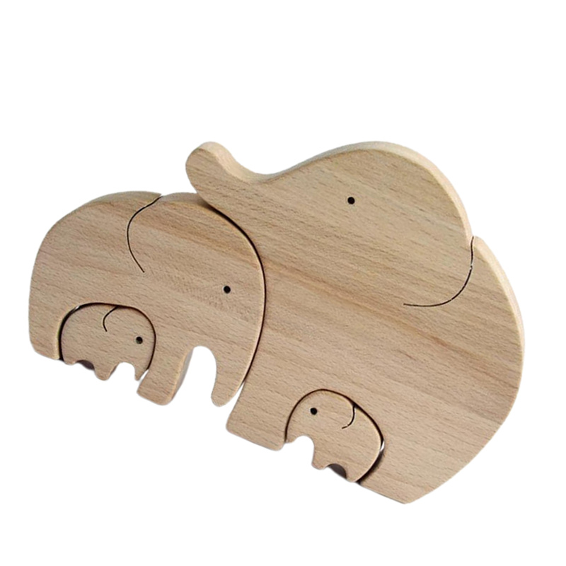 Elephant Family Wooden Decor Craft-EchoDecor