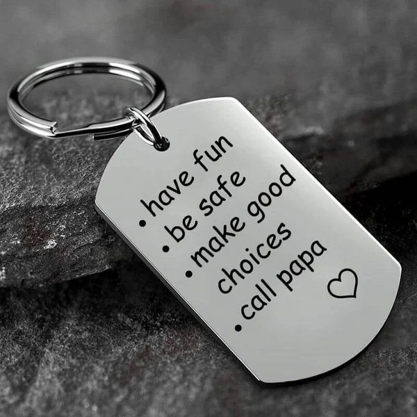 💌 Have Fun, Be Safe, Make Good Choices and Call Your Grandma/Grandpa Keychain-EchoDecor
