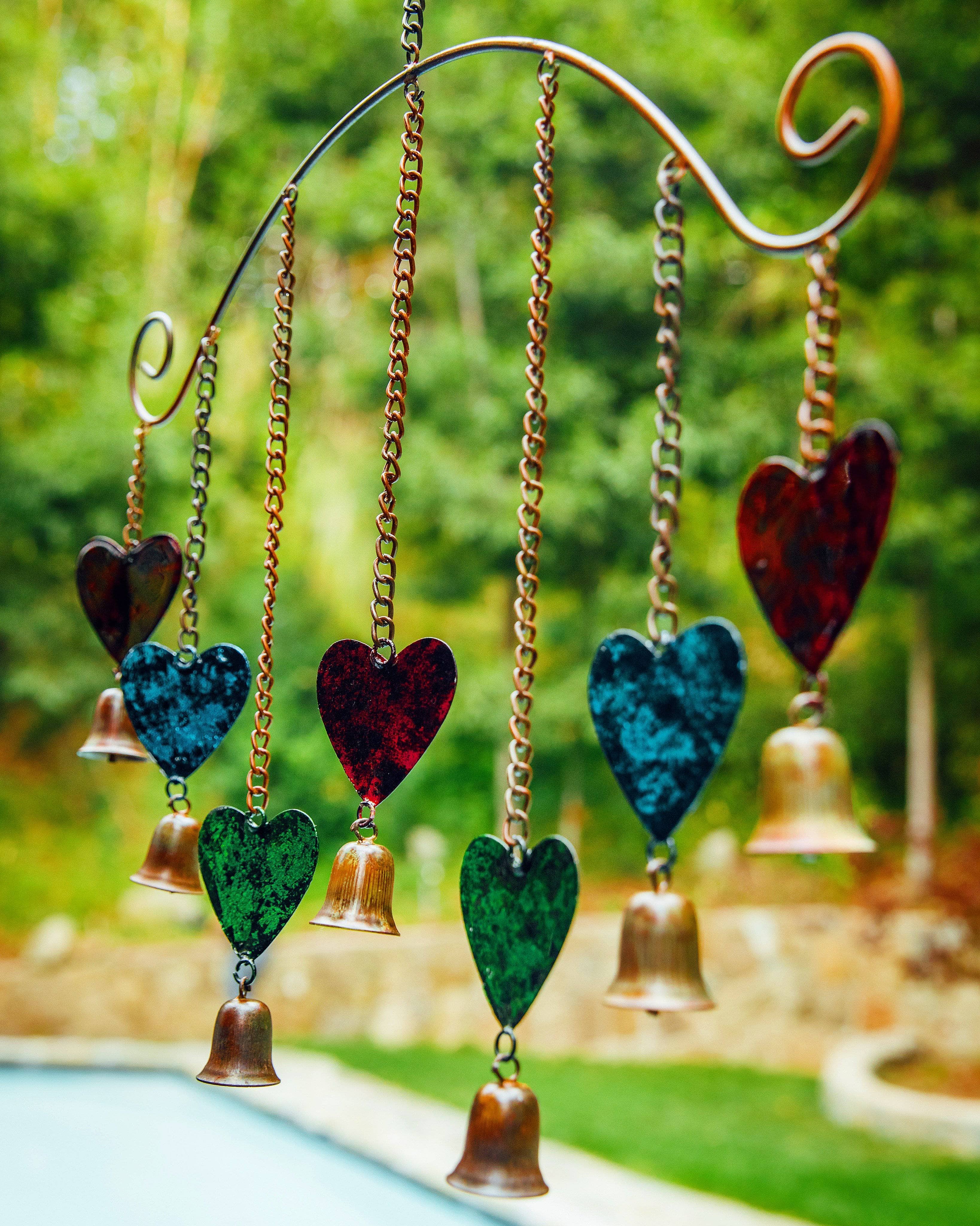 Hearts Multicolor Wind Chime-EchoDecor