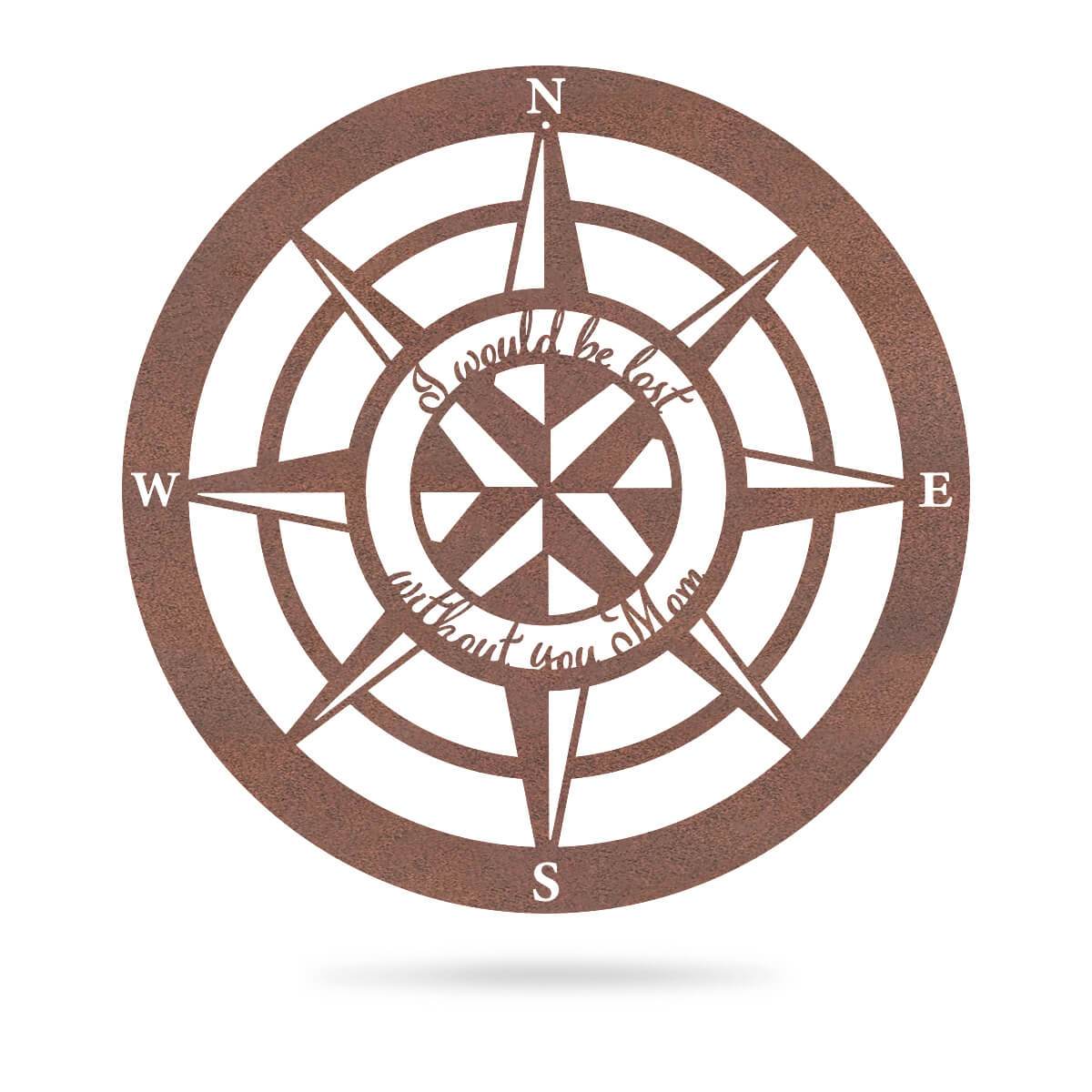 Lost Without Mom Compass Wall Art - Type A-EchoDecor