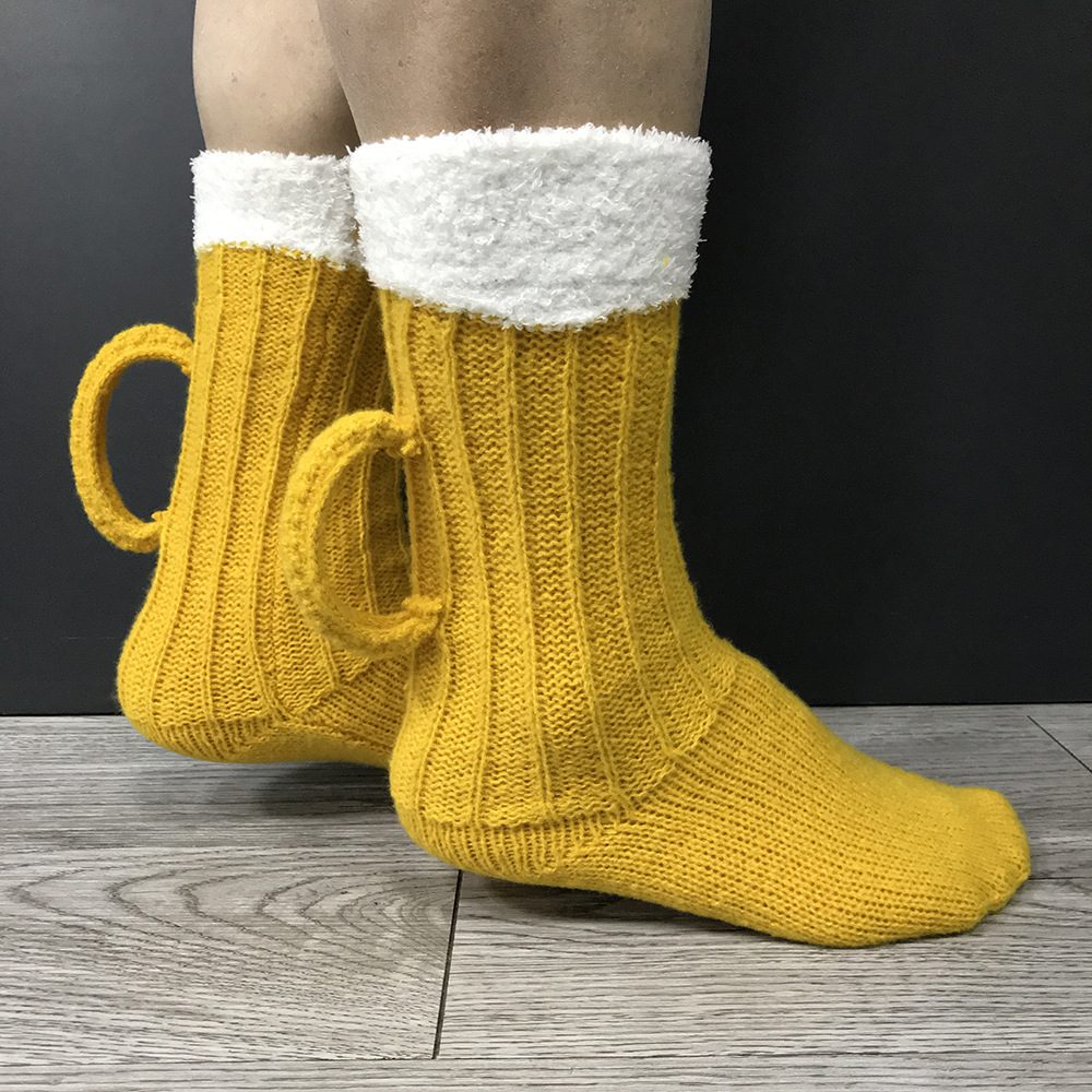 🍺Hand Knit 3D Beer Mug Socks-🤣Funny Gift🎁-EchoDecor