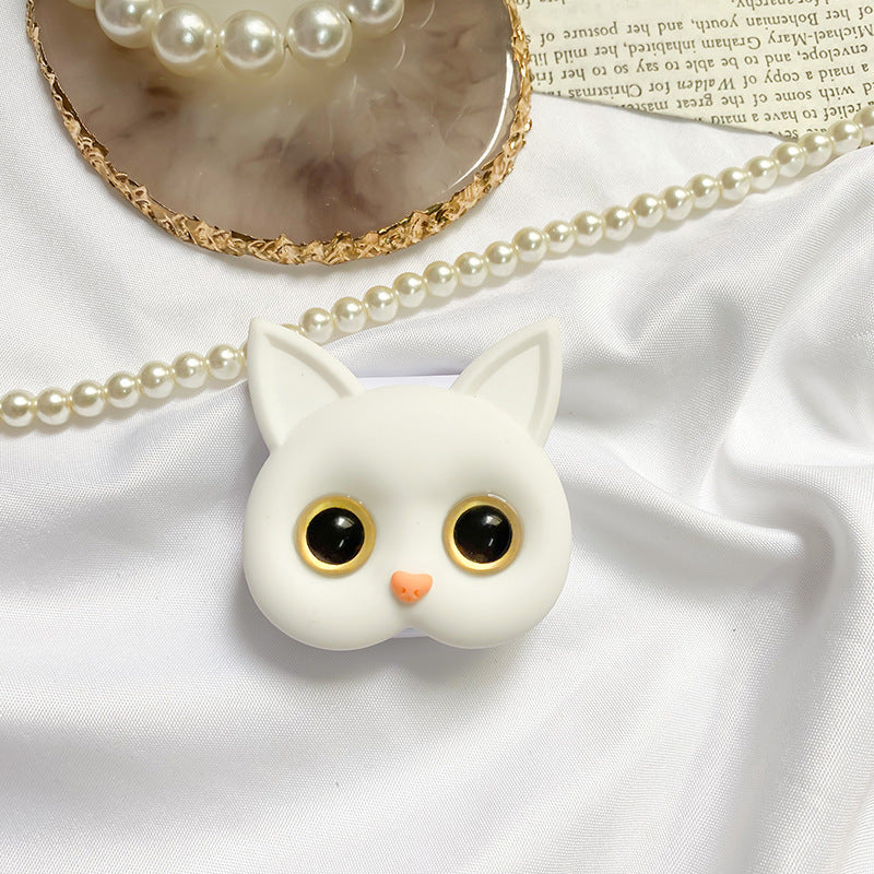 🐱3D Cute Kitten Phone Holder with mini Mirror-EchoDecor