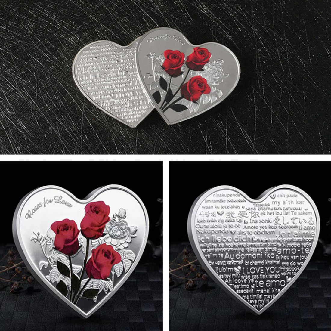 Rose Heart-Shaped Commemorative Coin❤️-EchoDecor