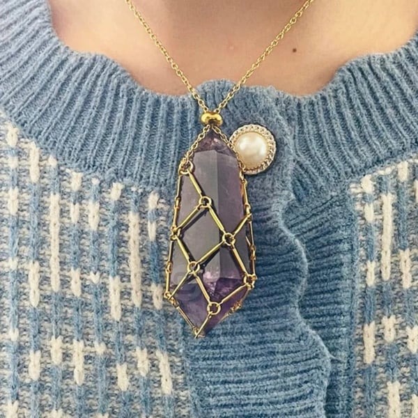 Crystal Stone Holder Necklace- Free (Crystal) Gift Included🎁