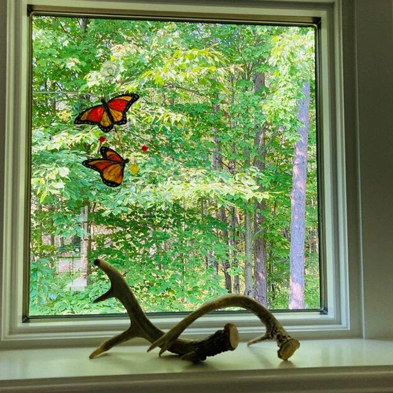🦋🦋Stained Monarch Butterfly Window Decor-EchoDecor