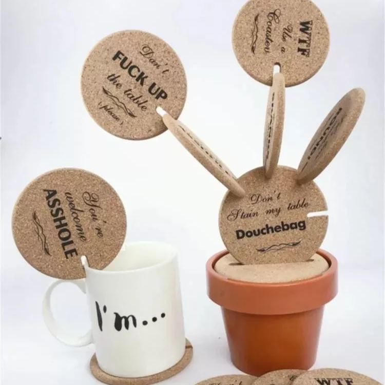 🎁 Funny Rude Cork Coasters-EchoDecor