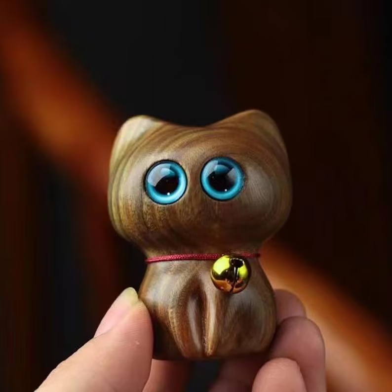 😸Handmade Wood Carved Cats-50% Off-EchoDecor