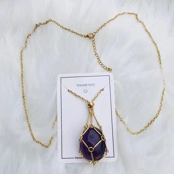 Crystal Stone Holder Necklace- Free (Crystal) Gift Included🎁