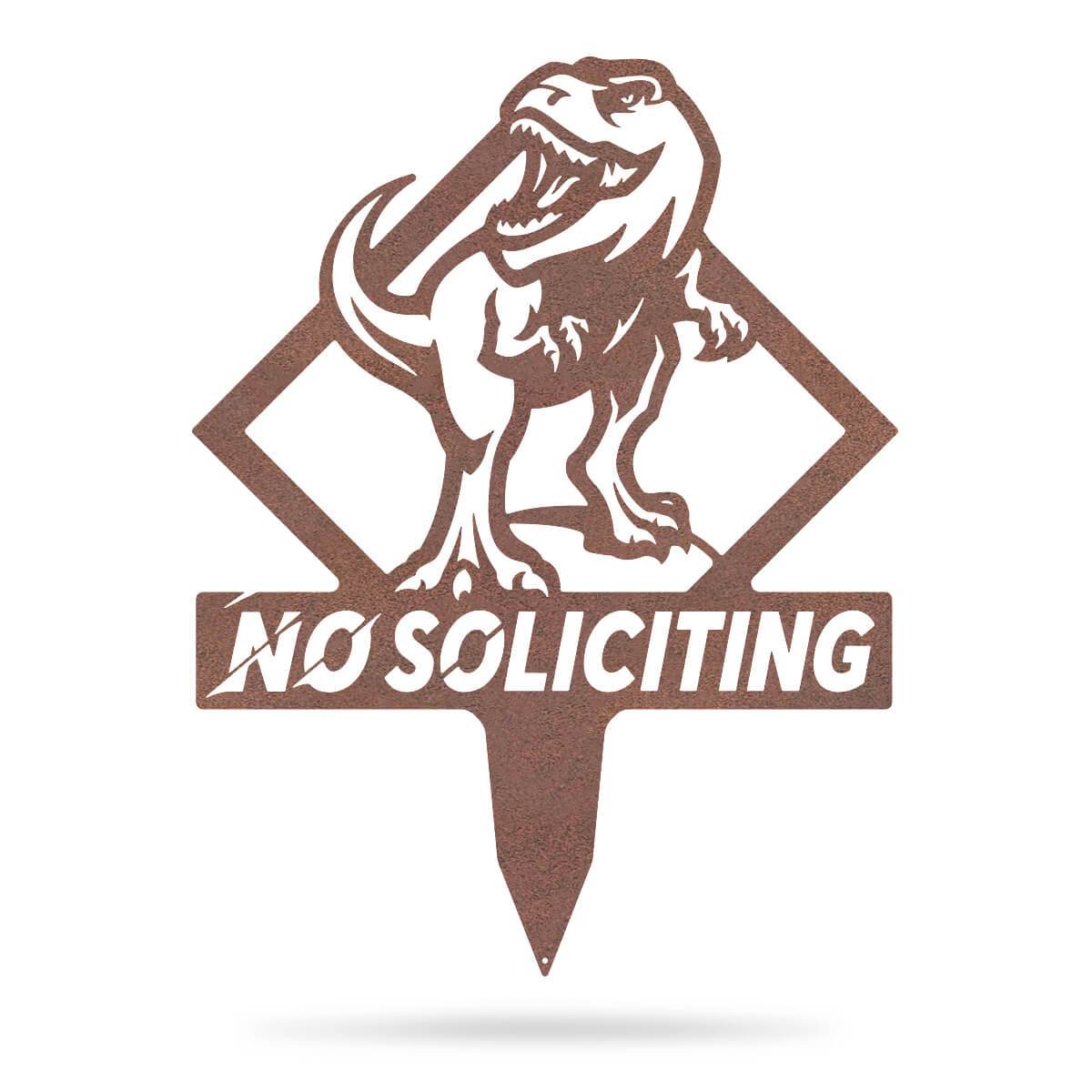 Garden Art - No Soliciting T-Rex-EchoDecor