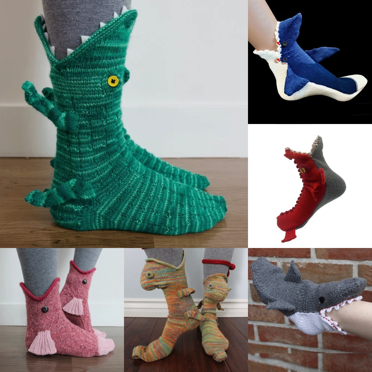 (💝HOT SALE 50% OFF!!)-3D Knit Crocodile Socks-EchoDecor