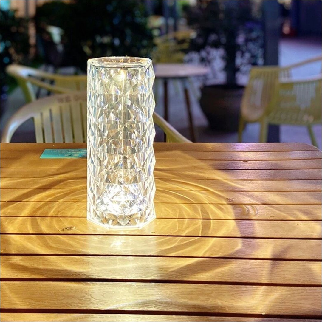 Touching Control Rose Crystal Lamp-EchoDecor