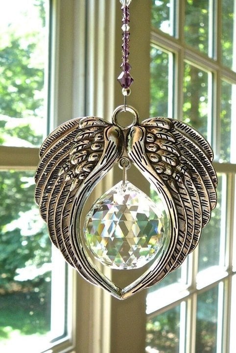 (Last Day Sale-50% OFF)ANGEL WINGS Crystal and Pewter Wings Suncatcher-EchoDecor