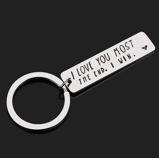 🎉"I Love You More The End I Win"Funny Birthday Keychain-- A personalised gift for him/her✨-EchoDecor