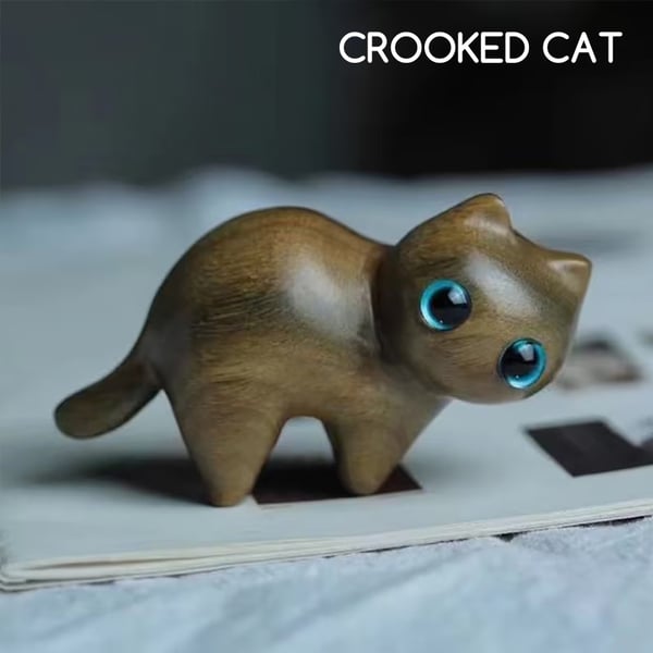 （Hot Sale -50% OFF)Sandalwood hand-carved wood cat-EchoDecor