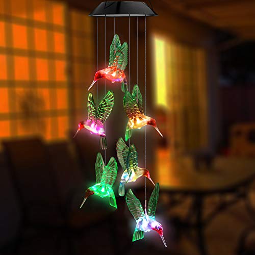 Solar-Powered Dangling Hummingbird Lights-EchoDecor