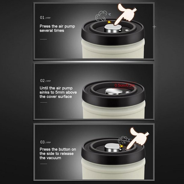 Coffee Canister with Vacuum Pump Stainless Steel-EchoDecor