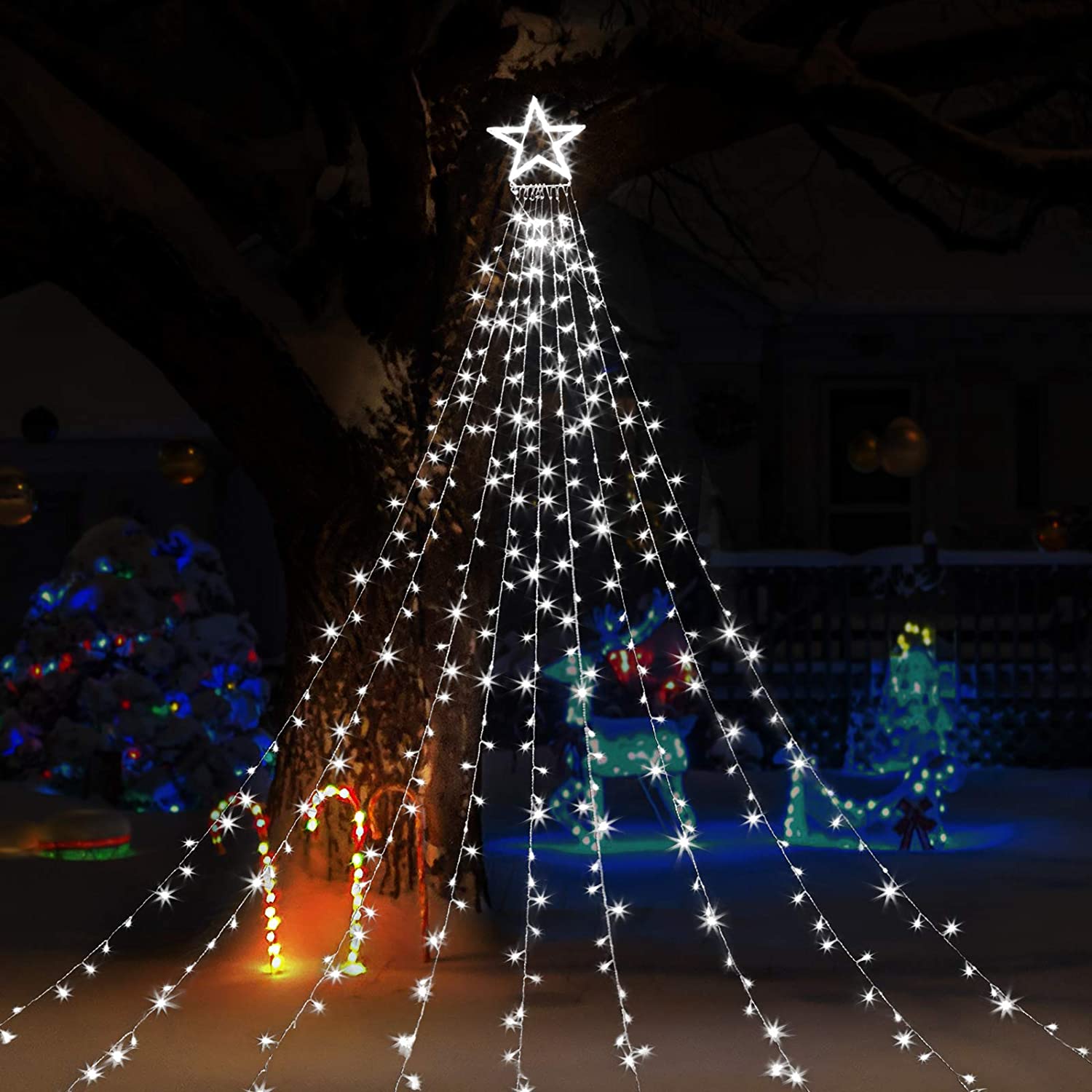 SOLAR GARDEN DECOR LIGHTS LED  8 LIGHTING MODES OUTDOOR TREE DECORATIONS-EchoDecor