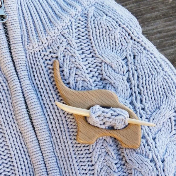 🌸Brooch pin with wooden animal pattern (sweater clip)💘-EchoDecor