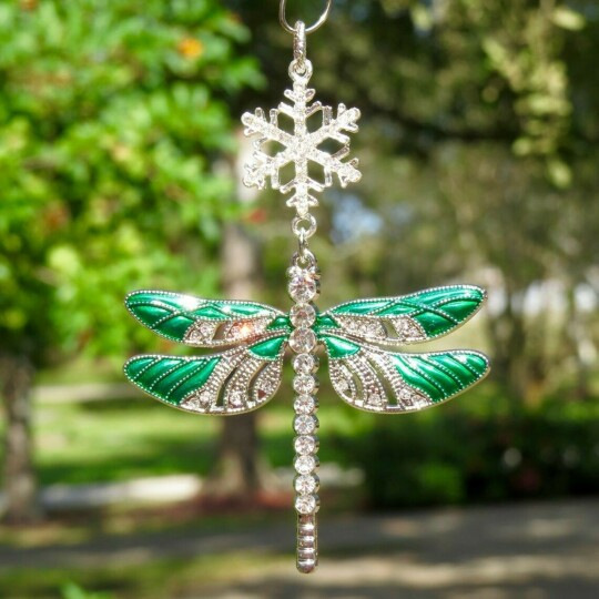 🧚Snowflake Dragonfly Glittering Ornament--Mirror Car Charm-EchoDecor