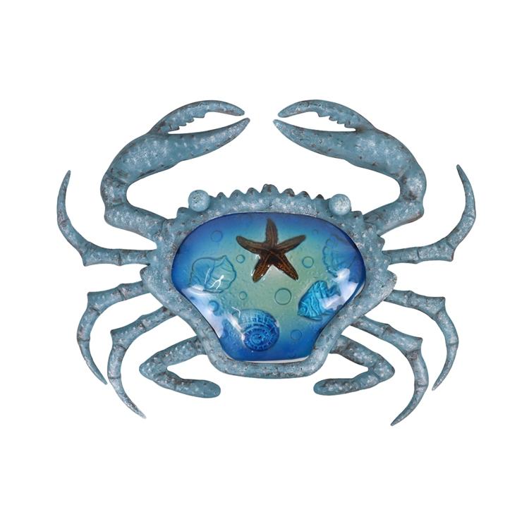 Metal With Glass Crab-Etcy Decor