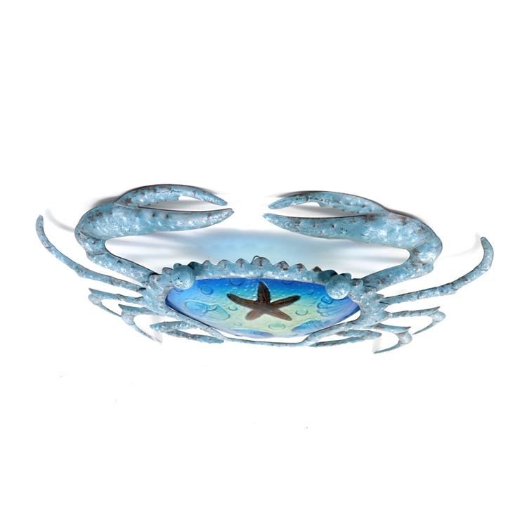 Metal With Glass Crab-EchoDecor