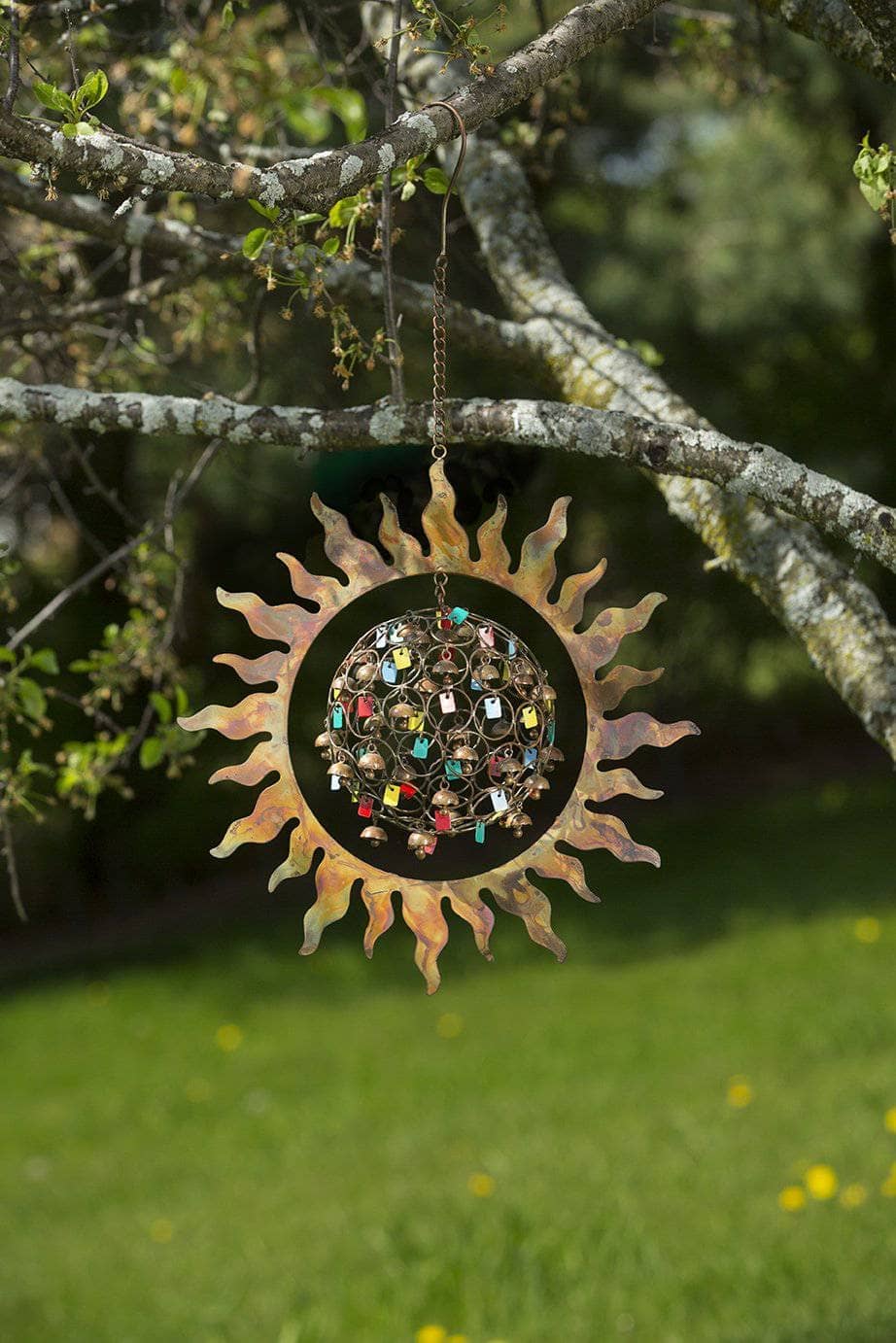 Sun with Ball and Dangles Wind Chime-Etcy Decor