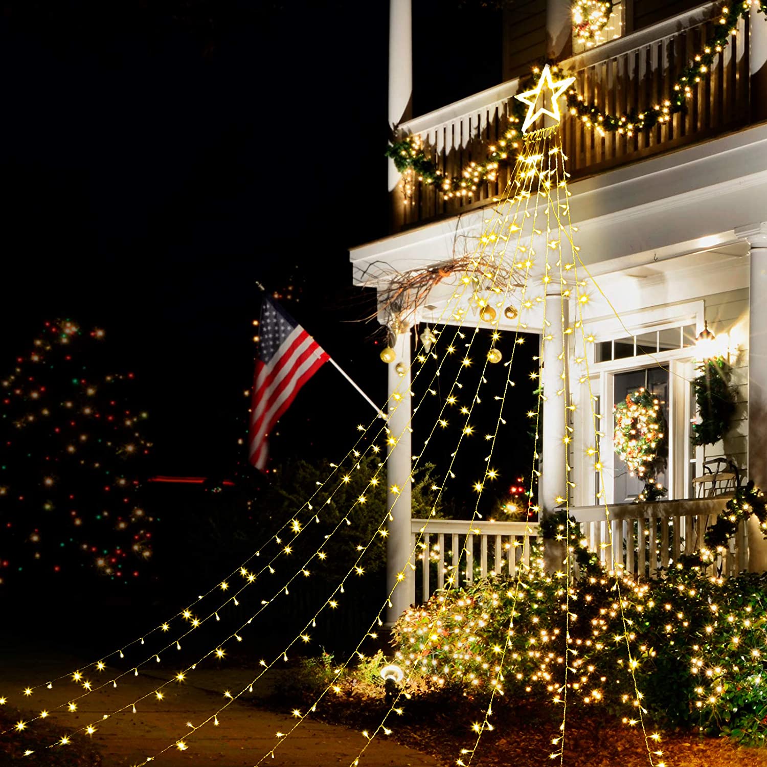 SOLAR GARDEN DECOR LIGHTS LED  8 LIGHTING MODES OUTDOOR TREE DECORATIONS-EchoDecor