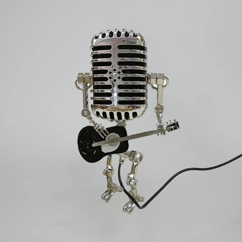 Vintage Metal Microphone Robot Desk Lamp🎸-EchoDecor