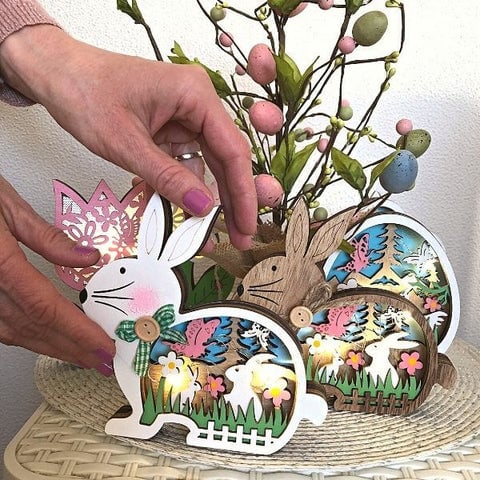 ✨Cute Decorations-🐰WOODEN DECOR LED LIGHT-EchoDecor