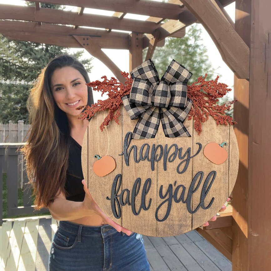Happy Fall Y'all Door hanger-Etcy Decor