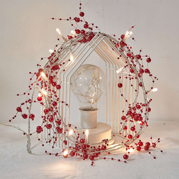 Christmas Red Beads Lights-EchoDecor