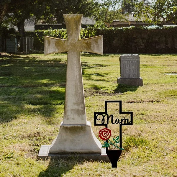 Sale Ends Today 50%OFF - Cemetery Memorial Cross Stake for Parents-EchoDecor