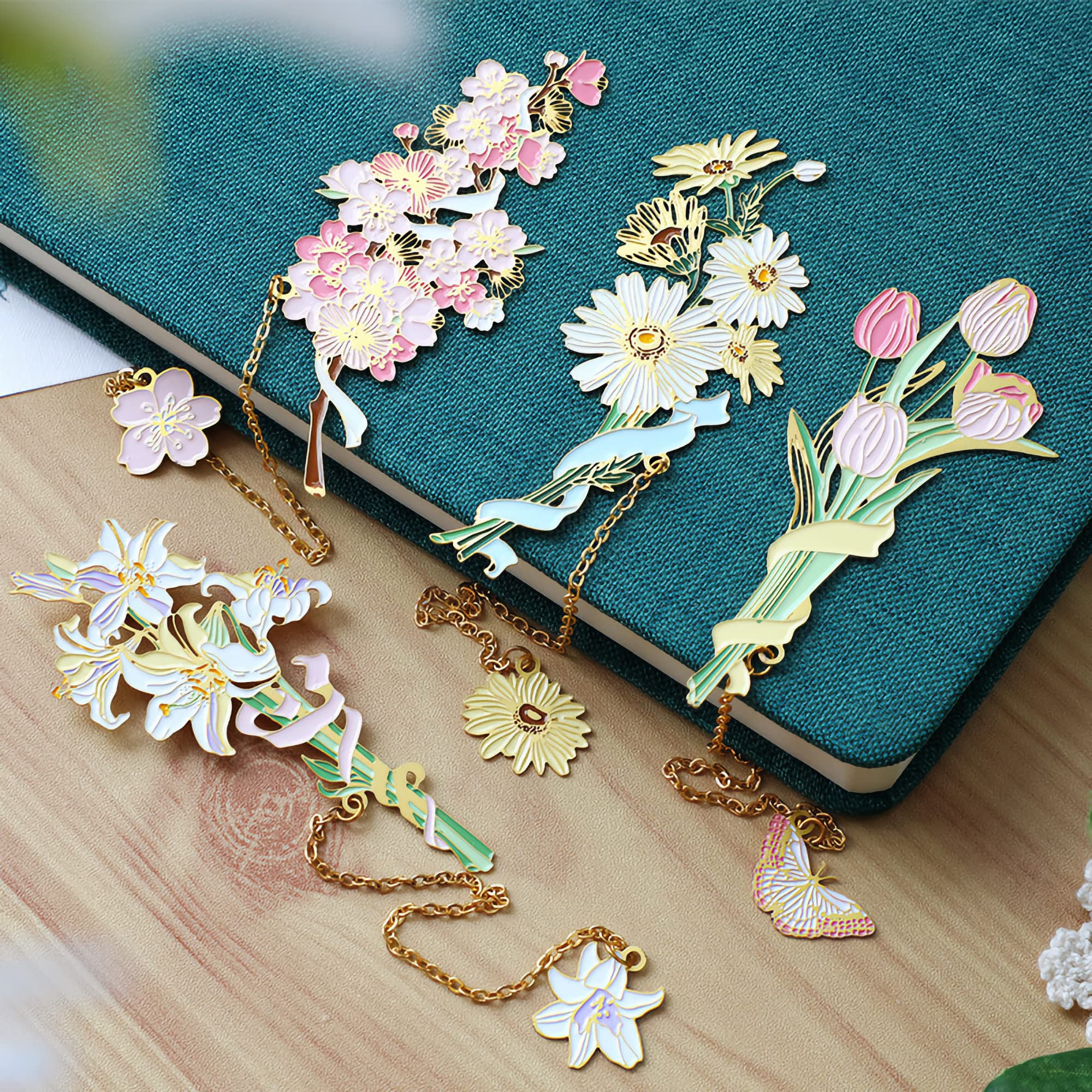 ✨Delicate Gift--🌷Metal Flower Bookmarks For Book Lovers-EchoDecor