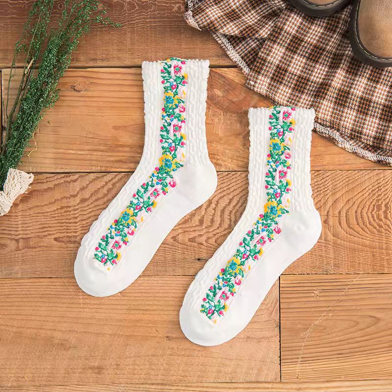 💐Vintage Embroidered Floral Socks-EchoDecor