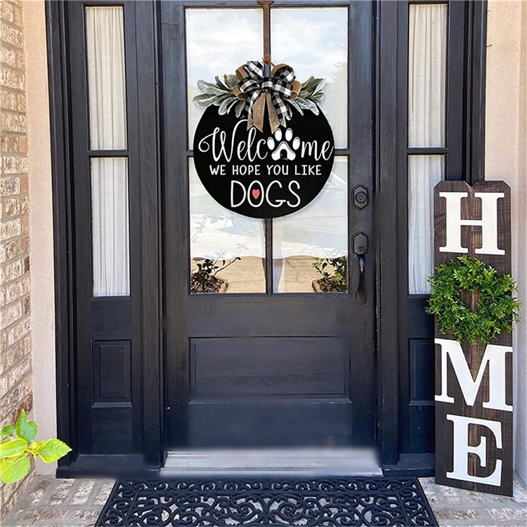 🐶(Last Day Promotion-SAVE 50% OFF) 16″ Front Door Welcome Wooden Sign-EchoDecor