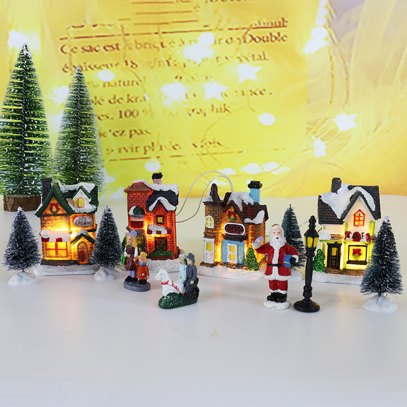 🎄Christmas Pre-sale-50% Off🏡Christmas Village LED Light Miniature House Set (10 Pcs)-EchoDecor
