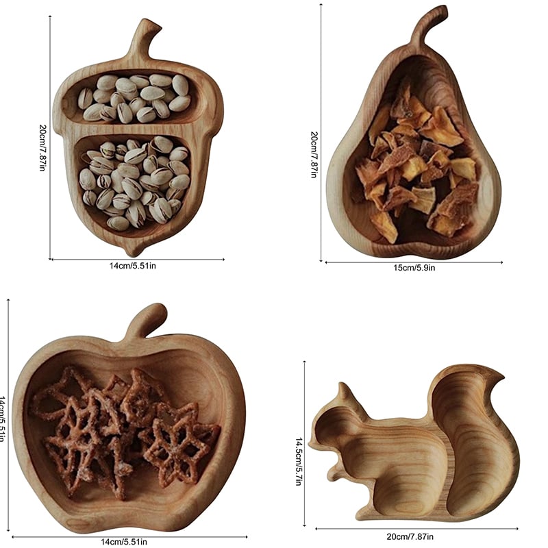 🎄Squirrel Wooden Snack Tray-🐿 Animal Series Squirrel Snacks-EchoDecor