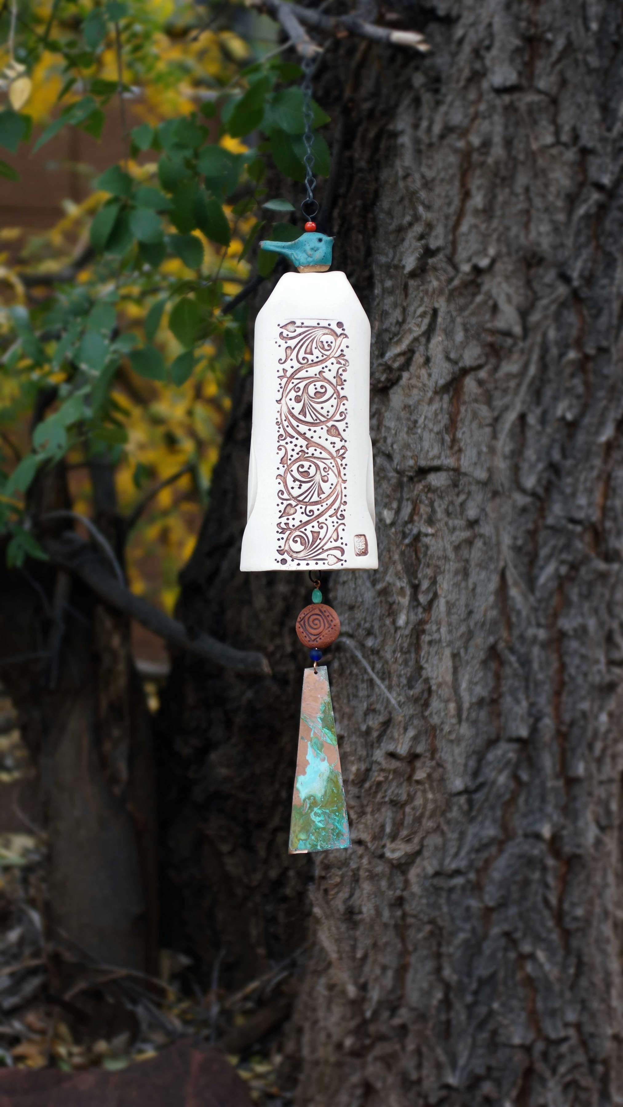 Ceramic Wind Chimes Rustic Garden Decor-EchoDecor