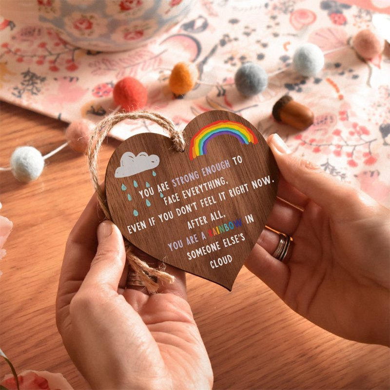 💝Cheer up gift thinking of you - Love wooden plaque-EchoDecor