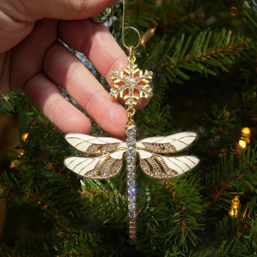 🧚Snowflake Dragonfly Glittering Ornament--Mirror Car Charm-EchoDecor