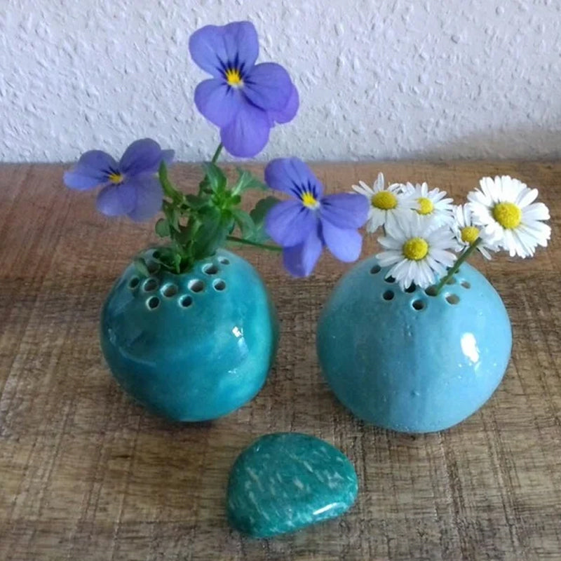 Resin Handmade Vase Flower Stone Table Decor-EchoDecor
