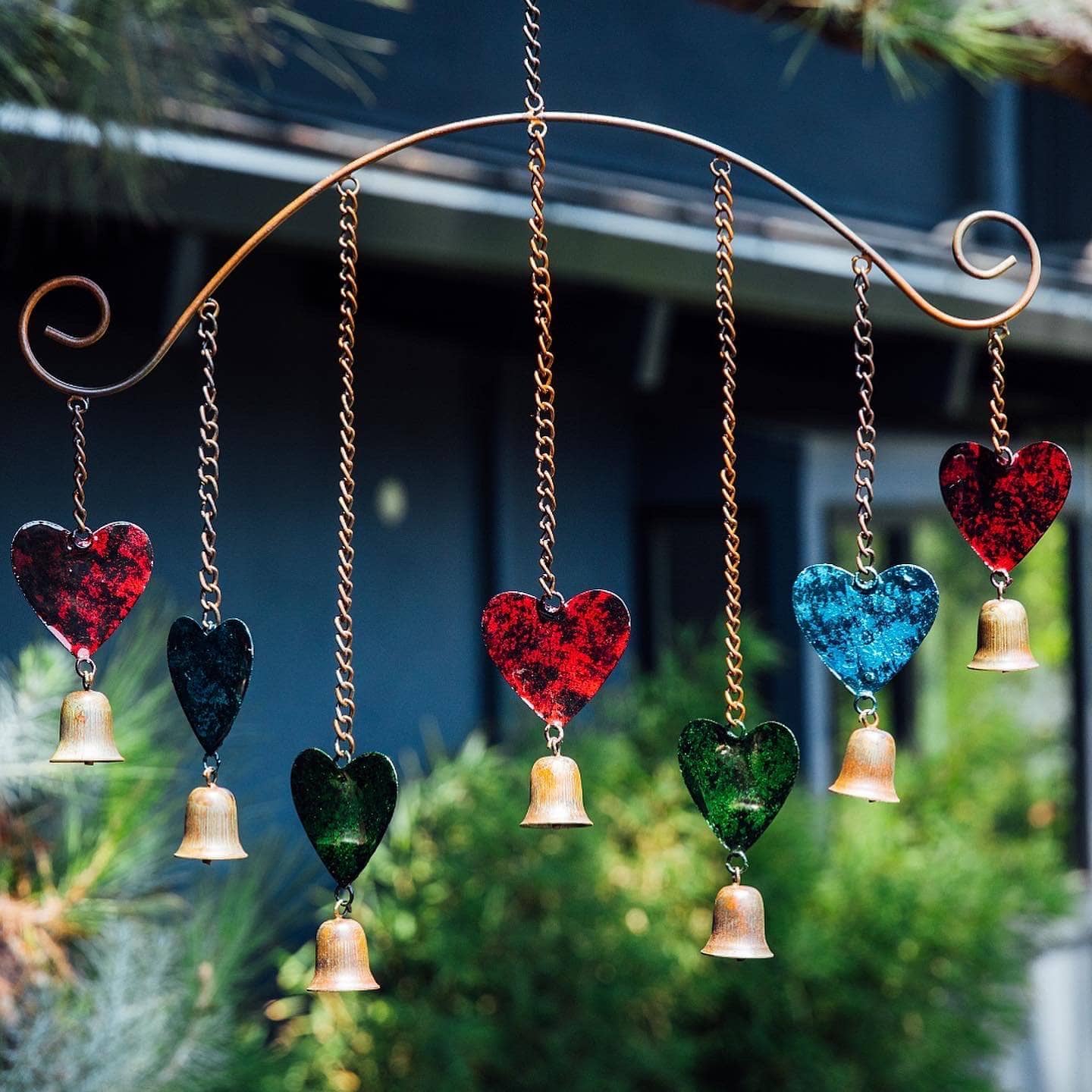 Hearts Multicolor Wind Chime-EchoDecor