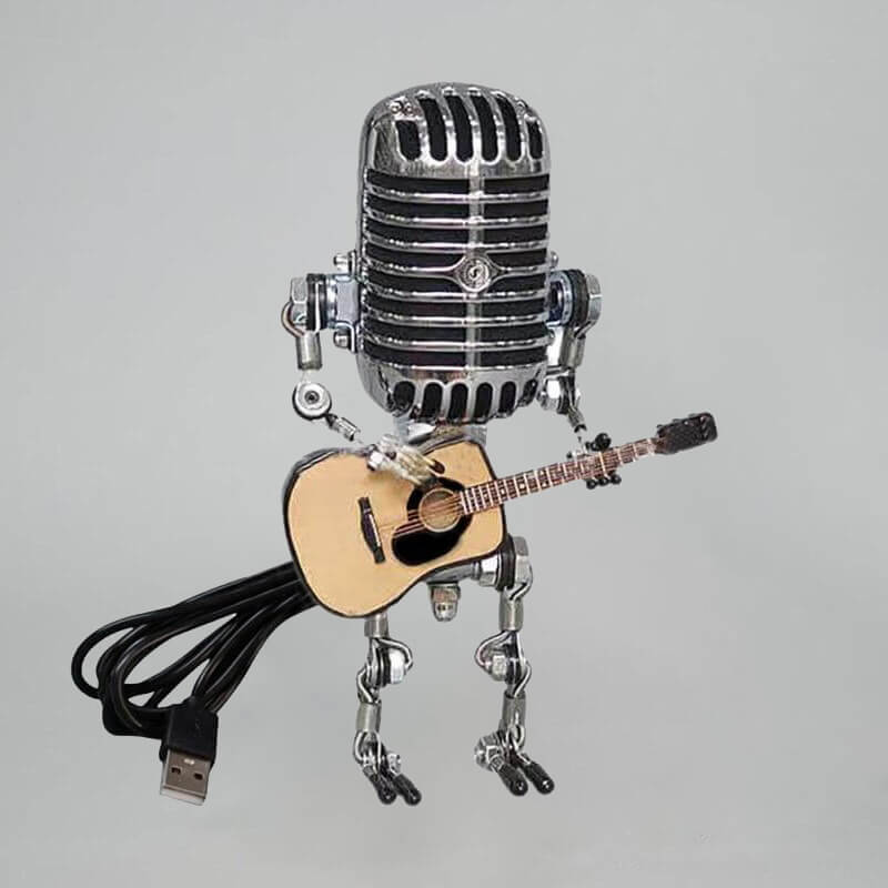 Vintage Metal Microphone Robot Desk Lamp🎸-EchoDecor