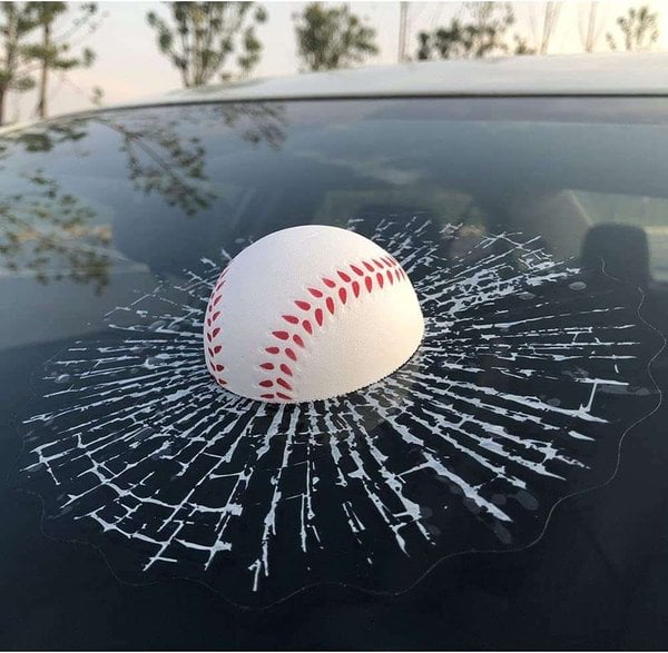 3D Car Window Crack Decal-EchoDecor