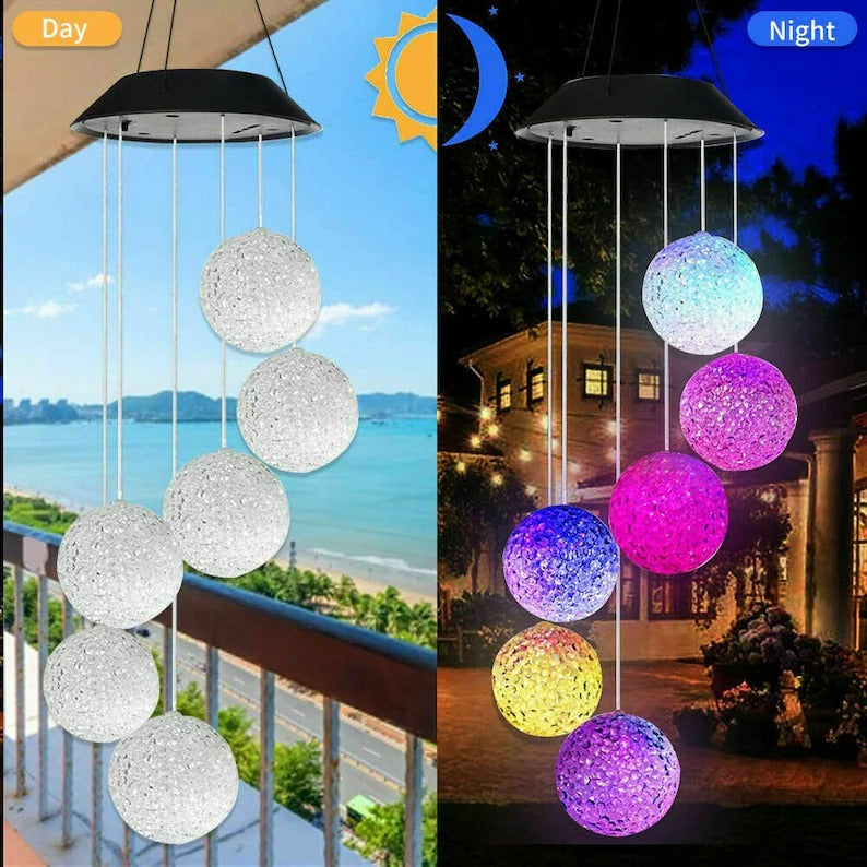 Solar Power Windchime Outdoor Light Color Changing Wind Chime-EchoDecor