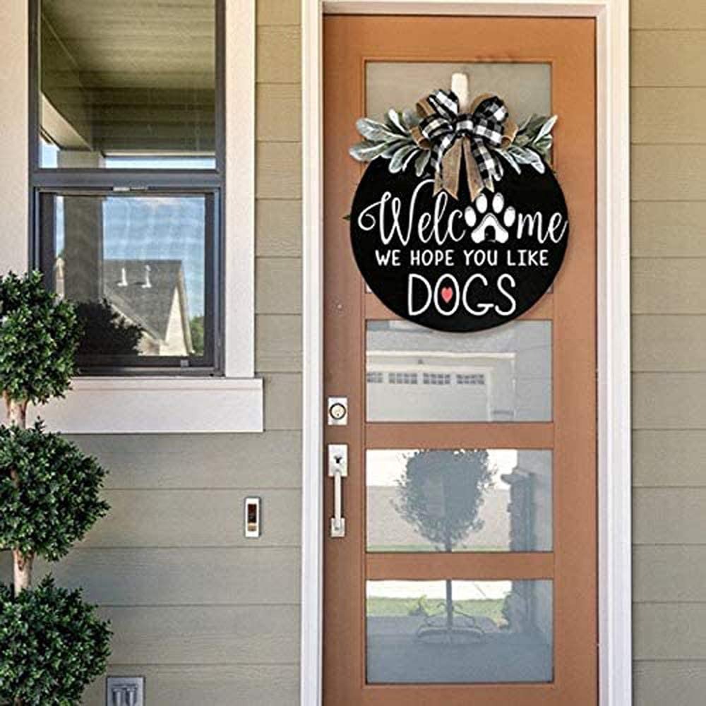 🐶(Last Day Promotion-SAVE 50% OFF) 16″ Front Door Welcome Wooden Sign-EchoDecor